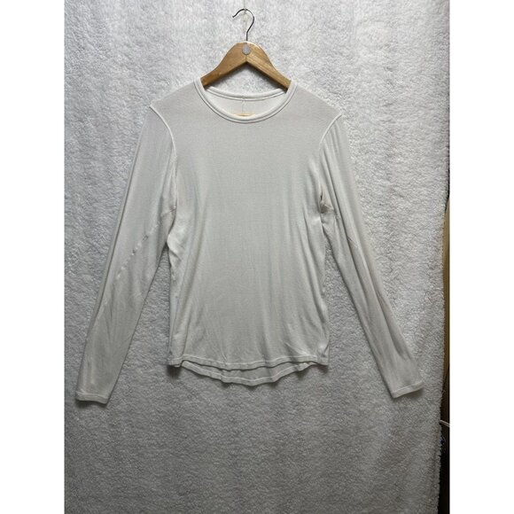 Lululemon Long Sleeve Shirt S White Hold Tight Hip Length Modal Casual Light - Picture 2 of 7